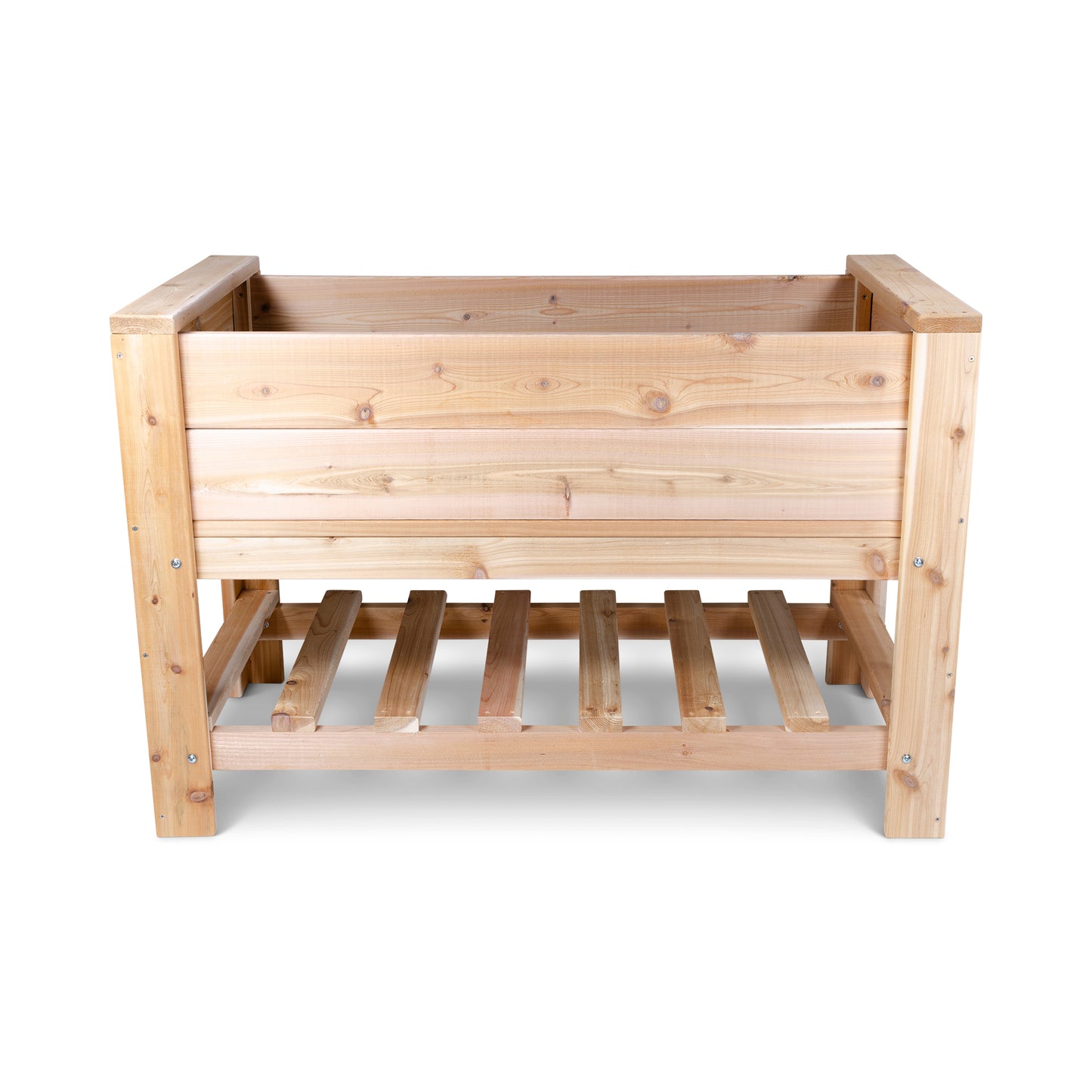 Premium Cedar Elevated Planter Box with Shelf