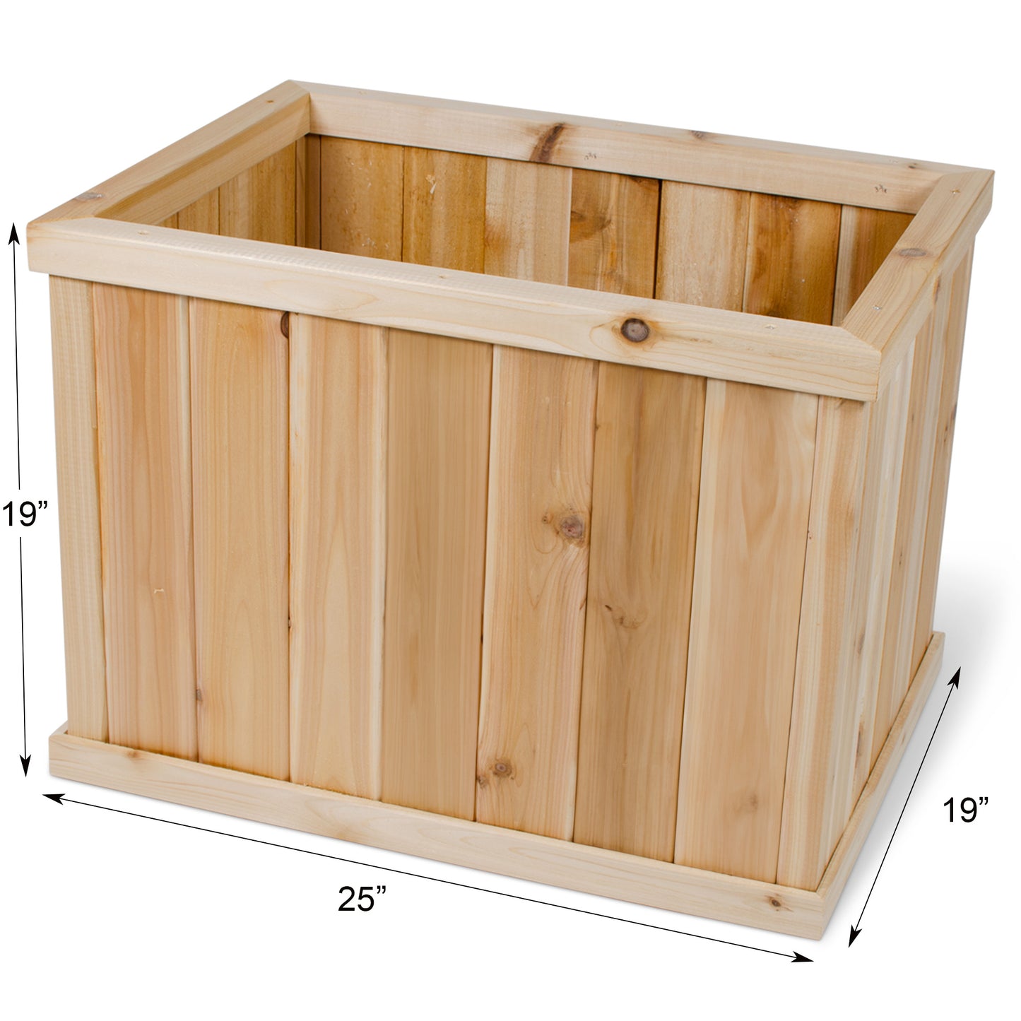 Premium Cedar Rectangular Patio Planter - 25" x 19" x 19"
