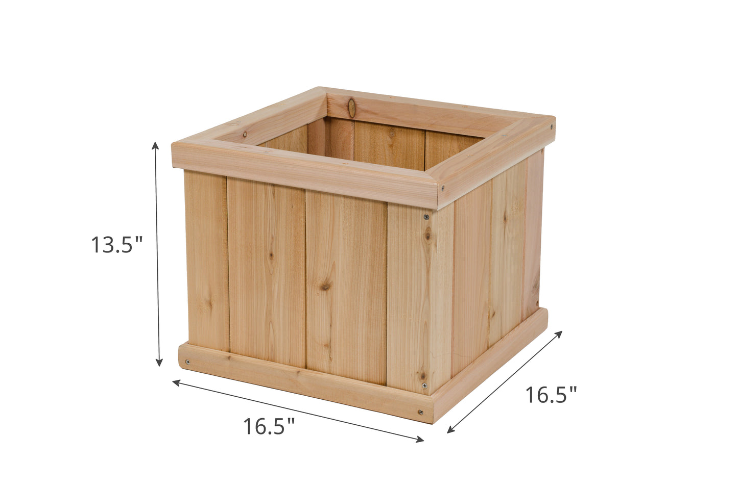 Premium Cedar Square Patio Planter - 16" x 16" x 13"