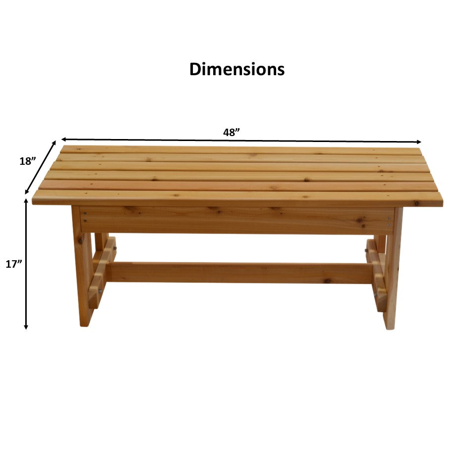 Premium Cedar Outdoor Garden Bench With Flat Seat
