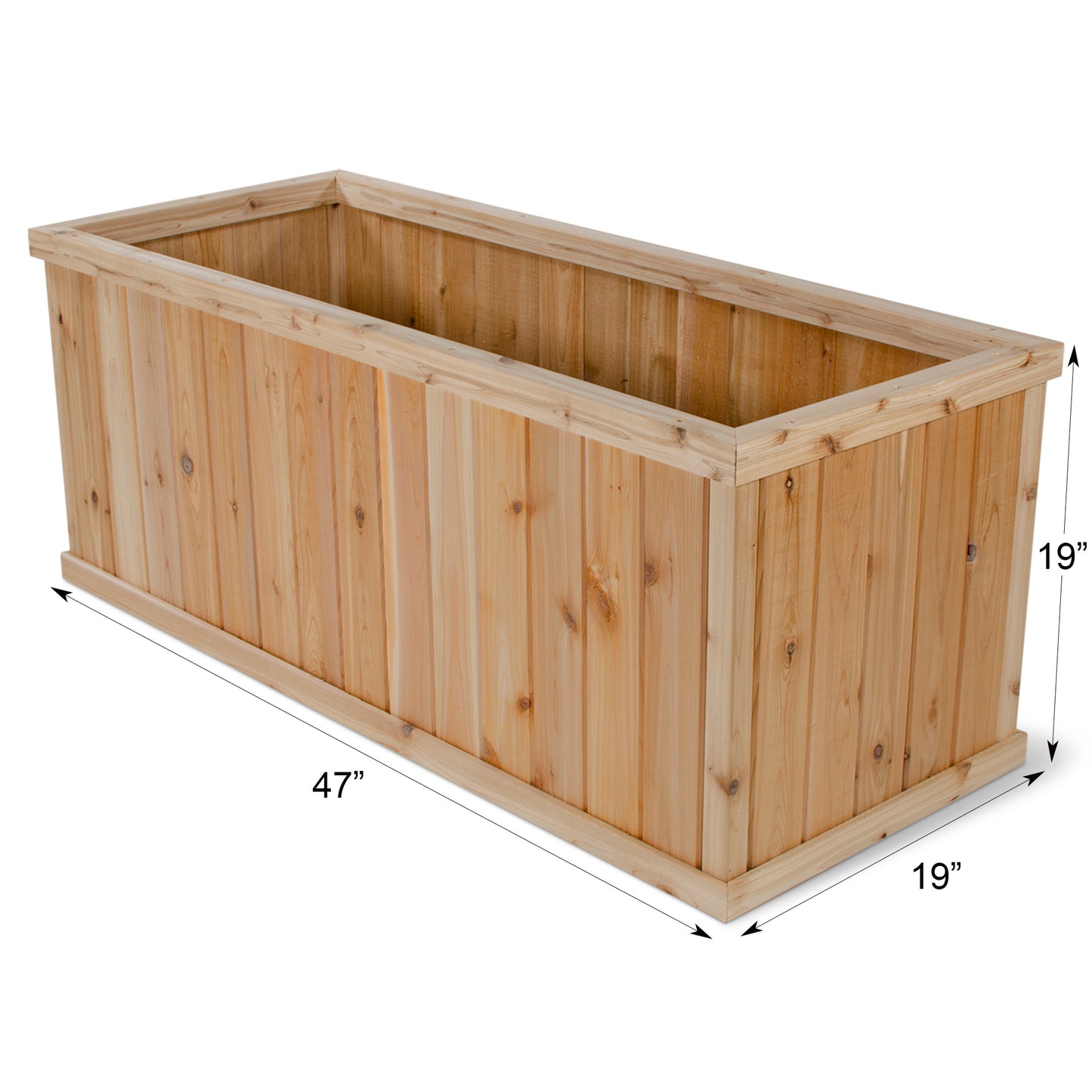 Premium Cedar Rectangular Patio Planter - 47" x 19" x 19"